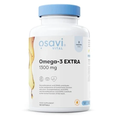 Image of Osavi Omega 3 Extra Molecularly Distilled, 1300mg (Lemon) 120 softgels