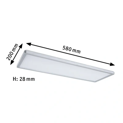 Image of Paulmann Atria Shine 71020 LED Panel 580 x 200 mm Square Including 1 20 W Dimmable RGBW Colour Control Chrome Matt Light Plastic Ceiling