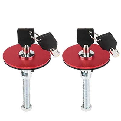 Image of Car Bonnet Lock,Universal Cover Lock Key Pin Kit Security Catch Latch Locking Hood Red