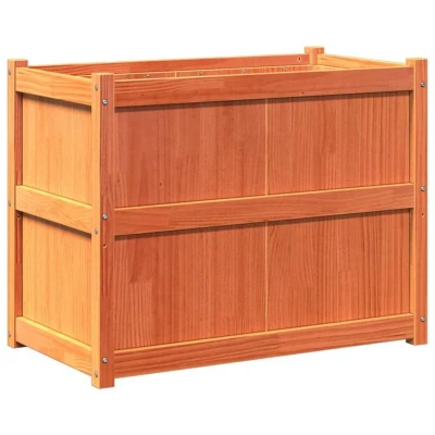 Image of vidaXL Garden Planter Wax Brown 90x50x70 cm Solid Wood Pine