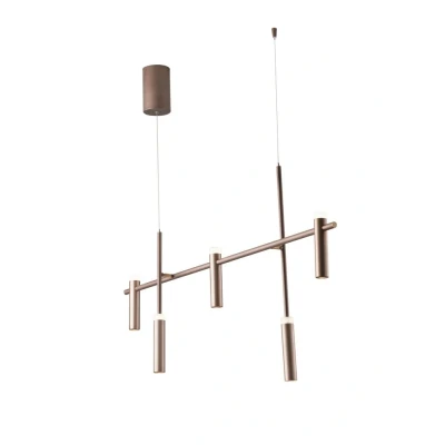 Image of Candle LED Bar Pendant 5 Light, Bronze