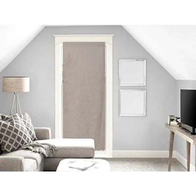 Image of Soleil d&#039;ocre Panama Cotton Curtain for Door and Window 70 X 200 cm Taupe, Ecru, 70L 200H (1 Panneaux)