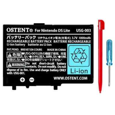 Image of OSTENT 3.7V 1000mAh Rechargeable Li ion Polymer Lithium Battery Pack Tool Kit Pen for Nintendo DSL NDS Lite