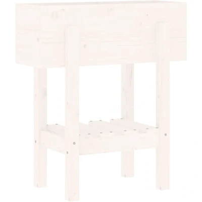 Image of vidaXL Garden Planter White 62x30x69 cm Solid Wood Pine