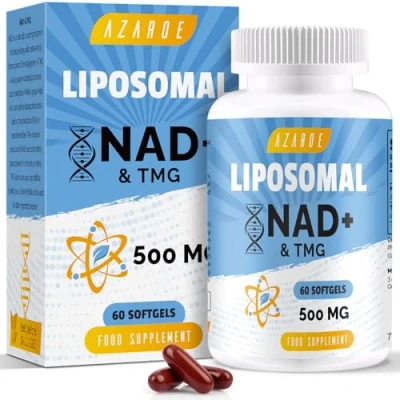 Image of Liposomal NAD+ Softgels 500mg with TMG 250mg, More Efficient Than Nicotinamide Riboside, Supports Cellular Energy &amp; Healthy Aging (60 (Pack of 1))