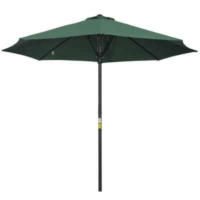 Image of Outsunny Garden 3(m) Parasol Umbrella, Outdoor Market Table Umbrella Sun Shade Canopy with 8 Ribs, Easy Push to Open, Green