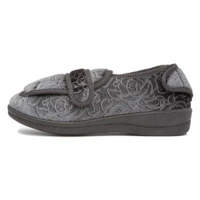 Image of Jo &amp; Joe Grace Womens Grey Wider Fitting Slipper Size 4 UK