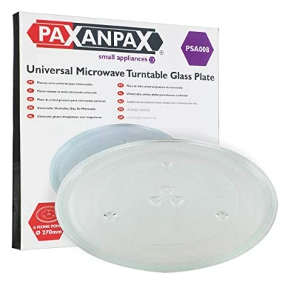 Image of Paxanpax PSA008 Universal Microwave Turntable Glass Plate with 6 Fixers (270mm)