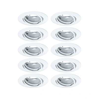 Image of Paulmann 93400 LED Base luminaire Round swivelling max. 10x10 watts Spotlight White recessed lamp Metal Ceiling spot GU10