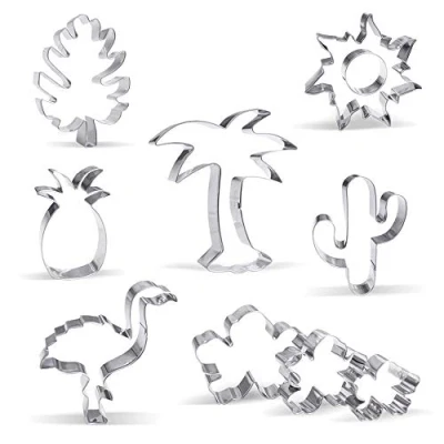 Image of Large Tropical Cookie Cutter Set 10 Piece Stainless Steel