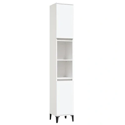 Image of vidaXL Bathroom Cabinet White 30x30x190 cm Engineered Wood