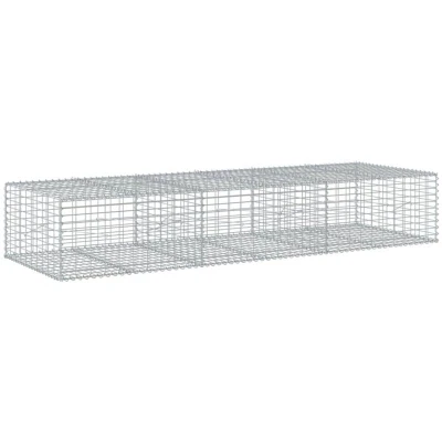 Image of vidaXL Gabion Basket with Cover 300x100x50 cm Galvanised Iron