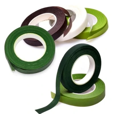 Image of Rjayaa Florist Tape, 6 Rolls Florists Stem Tape Green for Flowers Floral Bouquet Sticky Arrangement Wrap Tapes Floristry Supplies Wrapping Craft