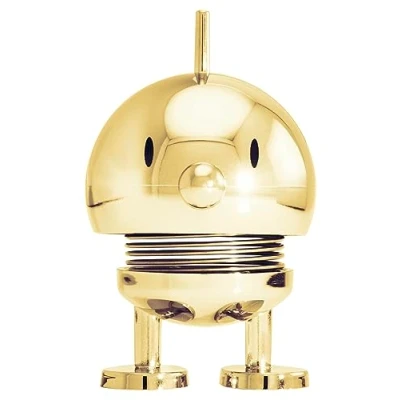 Image of Hoptimist Bumble, Bobble Figure Decoration, Scandinavian, Decorative Living Room, Desk Office Gadgets, Great Small Gifts, 4.5 x 5.8 7.6 cm, Small, Gold