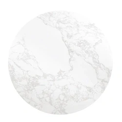 Image of Bolero Round Marble Effect Tabletop White 600mm