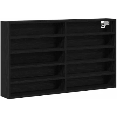 Image of vidaXL Vitrine Cabinet Black Oak 100x15x58 cm Engineered Wood