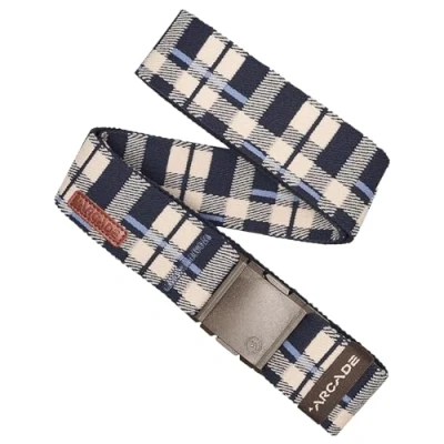 Image of Arcad Plaid A2 Stretch Belt Navy/Oat, One Size