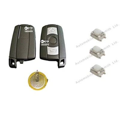 Image of Automobile Locksmith Kit for BMW 1 3 5 6 7 E90 E92 E93 button keyless entry smart key fob shell rechargeable battery switches replacement