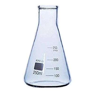 Image of Rocwing Borosilicate 3.3 Glass Graduated Conical Erlenmeyer Flask for Laboratory (250ml)