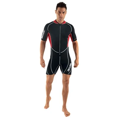 Image of Seac Men&#039;s Wetsuit Shorty, Multicolourd (Black/Red), XXL