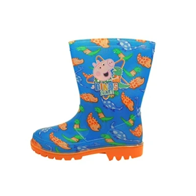Image of Boys George Pig Blue and Orange Wellies (10 UK, numeric_10)