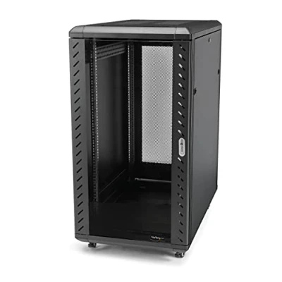 Image of StarTech.com 4 Post 22U Server Rack Cabinet, 19&quot; Data Cabinet for IT / Network Equipment, with Adjustable Mounting Rails (RK2236BKF)