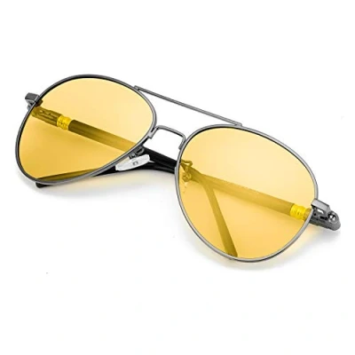Image of SODQW Night Driving Glasses, Vision Anti Glare Safety Glasses Polarised Yellow Lens for Day and Driving, UV403 Protection