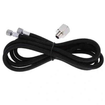 Image of Jeffergarden Braided Airbrush Hose 1.8M EVA Air Tube 1/8&quot; 1/4&quot; Adaptor Fitting Ends Coupling