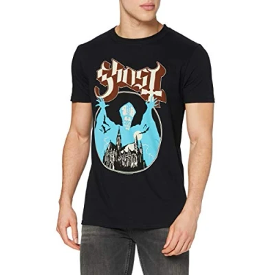 Image of Ghost Men&#039;s Opus Regular Fit Round Collar Short Sleeve T Shirt, Black, Medium