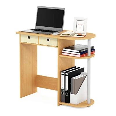 Image of Furinno Go Green Home Laptop Notebook Computer Desk, Study Writing Beech/Ivory/White