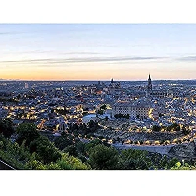 Image of Chensiyuan Evening Sunset Toledo Spain City Panorama Left Unframed Wall Art Print Poster Home Decor Premium