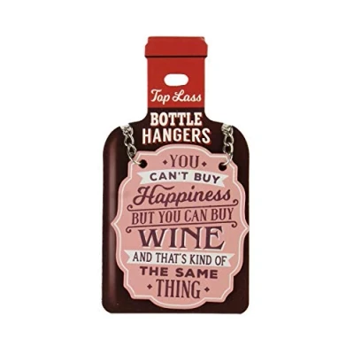 Image of H&amp;H Top Lass Bottle Hanger Decoration Novelty Gift Personalised to The Title of&quot;Wine&quot;
