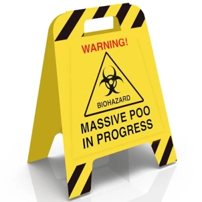 Image of Fathers Day Funny Gift For Dad Joke Present Dads Wet Floor Sign Massive Poo In Progress Prank Gag Step Him Boyfriend Partner Husband Toilet Humour