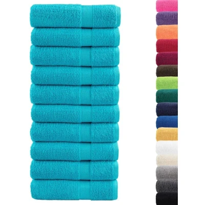 Image of vidaXL Premium Hand Towels SOLUND 10 pcs Turquoise 50x100 cm 600 gsm