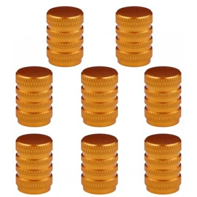 Image of 8 Pcs Tyre Valve Caps, Stem Dust Caps,Car Tire Caps,Universal Aluminum Cap Covers Replacement for Cars,Bike, Motorcycles, Gold