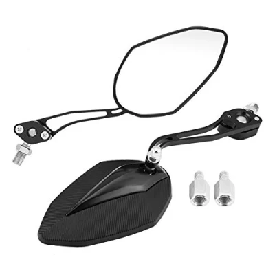 Image of 1 Pair Rear View Mirrors, 8mm 10mm Universal Motorbike Scooter motorcycle Rearview mirror Side Mirrors(Black)