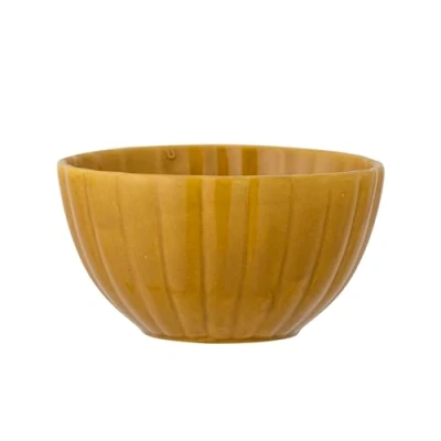 Image of Bloomingville Latina Bowl Cozy Purple Stoneware with Brown Undertones, 165ml, Ideal for Tapas &amp; Nuts, Dishwasher/Microwave Safe, D9xH5 cm, Adds a Touch of Elegance to Any Dining Experience (Yellow)