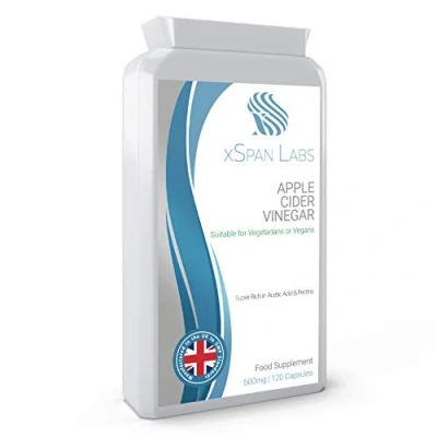Image of Apple Cider Vinegar 500mg 120 Capsules Premium Quality ACV Supplement Rich in Acetic Acid and Pectins No GMOs, UK Manufactured to GMP Code of Practice