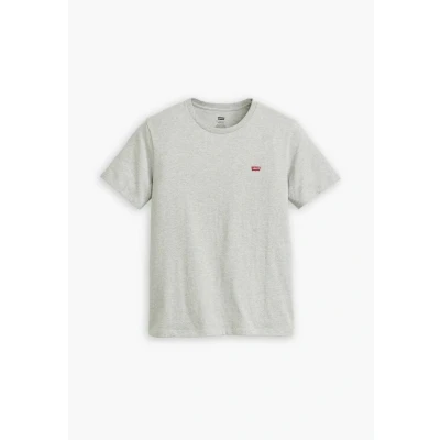 Image of Levi&#039;s Men&#039;s Ss Original Housemark Tee Core Chesthit Logo T Shirt, Mid Tone Grey Heather Jersey, XS