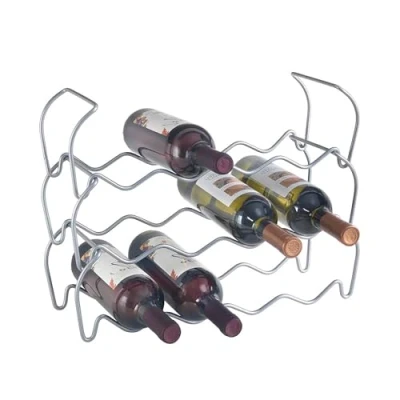 Image of Metaltex Wine Bar 12 Stackable Rack, Metallic Grey, 44 x 15 34 cm