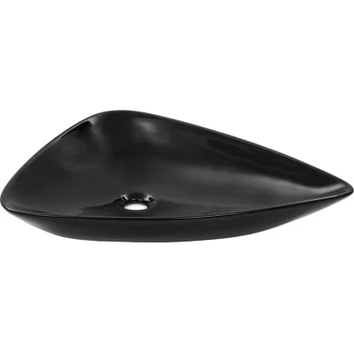 Image of vidaXL Basin Ceramic Black Triangle 645x455x115 mm