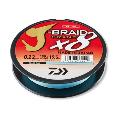 Image of Daiwa J Braid Grand X8E 0.22mm 19,5kg 135m IB Braided fishing line