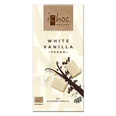 Image of Organic Vegan Chocolate Vanilla White Rice Choc 80g Vivani