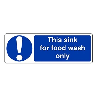 Image of 300mmx100mm This Sink For Food Wash Only Catering Sign Rigid Plastic