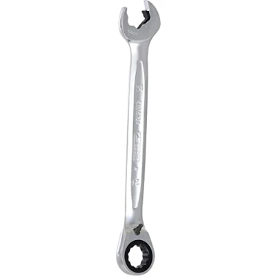 Image of KS Tools 503.5924 DUO GEARplus combination spanner with ratchet mechanism in ring and open jaw, reversible 24mm