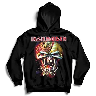 Image of Iron Maiden Men&#039;s Final Frontier Big Head Hoodie, Black, Medium