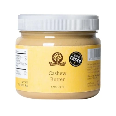 Image of Nutural World Smooth Cashew Nut Butter (1kg) Great Taste Award Winner 100% pure single ingredient