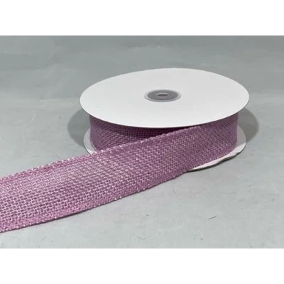 Image of 2 metres X 38mm ECO Hessian Style Wired Ribbon Lilac Purple Christmas 3.8cm
