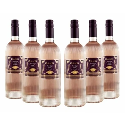 Image of Canti Italian Rosè Dry Wine Pinot Grigio D.O.C. Friuli 12,5%, Fresh Flavor with a Soft, Round Palate, 6x750 ml