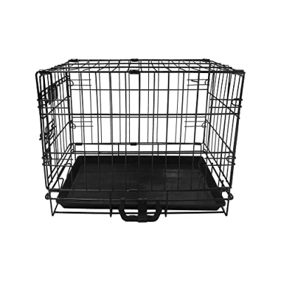 Image of Wowsubli Dog Crate 18 inch, Extra Small Puppy Carrier with Black Metal Folding Door Tray, Cage Training Kennel Animal Transport